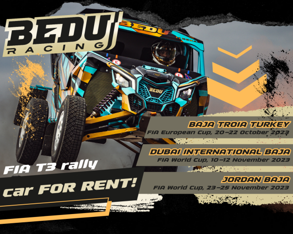 Zu vermieten FIA T3 (Baja Troia Türkei, Dubai International Baja, Jordanien Baja)