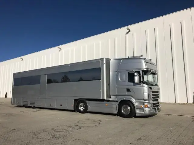 Hospitality office trailer with awning