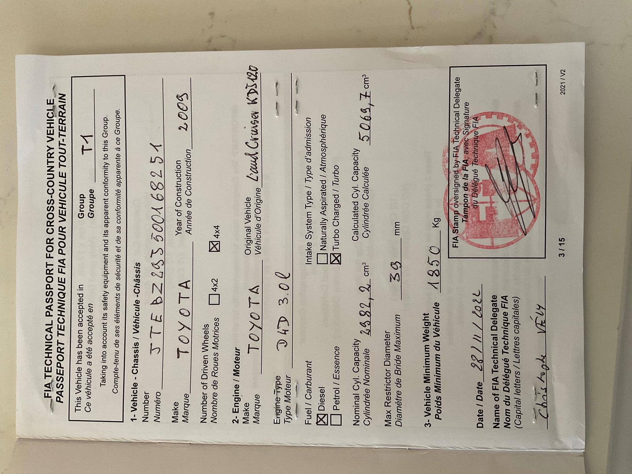 TOYOTA KDJ 120 T1 Passport FIA 2022 - 9