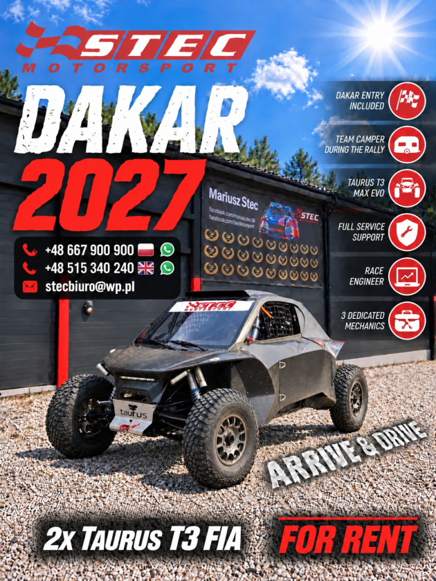 !DAKAR 2027!FOR RENT ! 2X TAURUS EVO MAX !